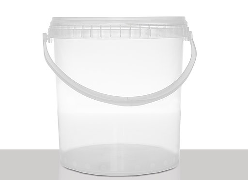 Kunststoff Rundeimer: 10,0 Liter, Farbe: transparent