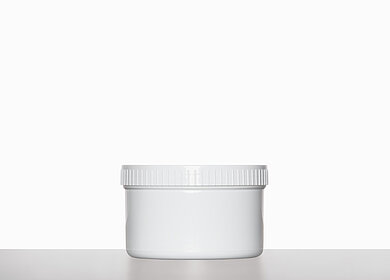 Kunststoff Schraubdeckeldose: 350 Milliliter, Farbe: weiß