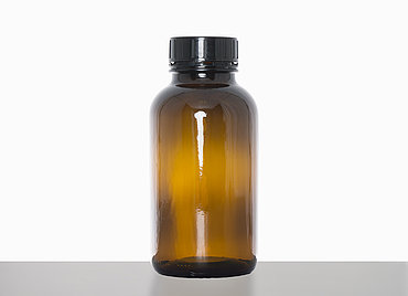 Wide neck bottle: 2,5 liter, colour: brown