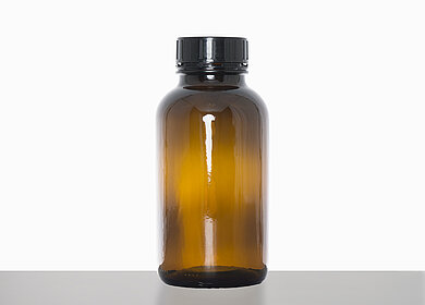 Weithalsglas OV: 2,5 Liter, Farbe: braun