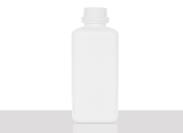 Kunststoff Vierkantflasche OV Skala: 1,0 Liter, Farbe: weiß