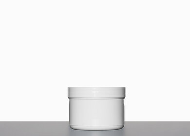 Kunststoff Schraubdeckeldose: 150 Milliliter, Farbe: weiß