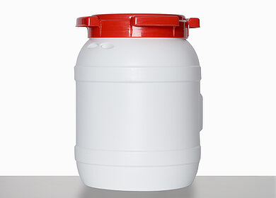 Kunststoff Schraubdeckelfass: 6,0 Liter, Farbe: weiß
