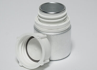 Aluminiumflasche Schrägschulter: 65 Milliliter, Farbe: silbermatt gebeizt Aluminiumflasche Schrägschulter: 65 Milliliter, Farbe: silbermatt gebeizt