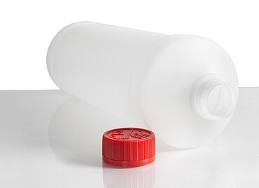 Kunststoff Rundflasche FRZG 1000/28 UN: 1,0 Liter, Farbe: natur Kunststoff Rundflasche FRZG 1000/28 UN: 1,0 Liter, Farbe: natur