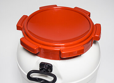 Kunststoff Schraubdeckelfass: 54,0 Liter, Farbe: weiß Kunststoff Schraubdeckelfass: 54,0 Liter, Farbe: weiß