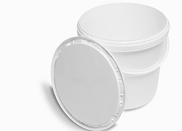 Kunststoff Rundeimer: 10,8 Liter, Farbe: weiß