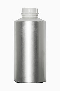 Aluminium bottle tapered shoulder: 2,5 liter, colour: matte silver stained