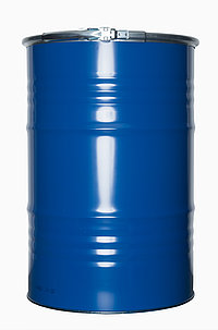 Stahlblech Deckelspundfass: 213,0 liter, colour: blau RAL 5010