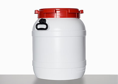 Kunststoff Schraubdeckelfass: 54,0 Liter, Farbe: weiß