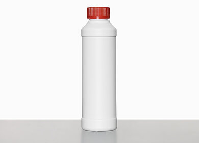 Kunststoff Rundflasche R 250/28: 250 Milliliter, Farbe: weiß