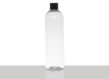 Kunststoff Rundflasche ECO PCR Rundschulter: 500 Milliliter, Farbe: klar transparent