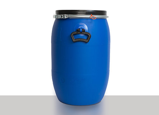 Kunststoff Deckelfass: 60,0 Liter, Farbe: blau
