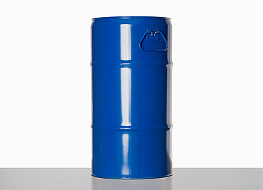 Flat tight head drum: 30,0 liter, colour: blue RAL 5010