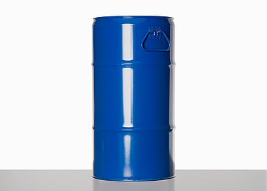 Flat tight head drum: 30,0 liter, colour: blue RAL 5010