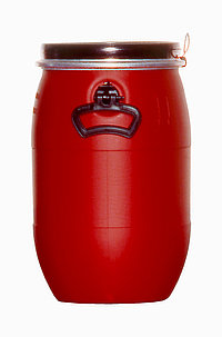 Kunststoff Deckelfass: 30,0 Liter, Farbe: rot