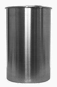 Stainless steel open head drum: 213,0 liter, colour: stainless steel matt