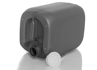 Plastic canister: 5,0 liter, colour: silver