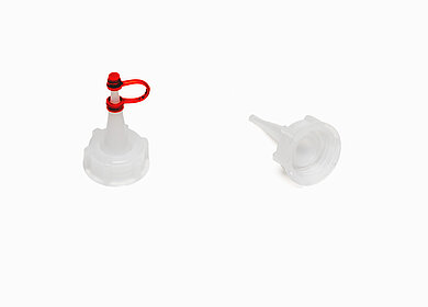 Tropfdeckel Halteband + Käppchen aus LDPE ø 25,0 mm Mündung