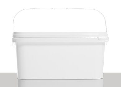 Kunststoff Rechteckeimer: 3,0 Liter, Farbe: weiß