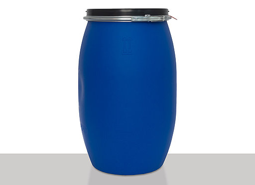 Kunststoff Deckelfass: 120,0 Liter, Farbe: blau