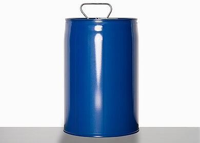 Stahlblech Kombi-Kanne: 12,0 Liter, Farbe: blau RAL 5010