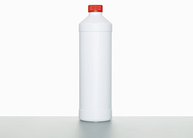 Round bottle FRZG 1000/28 UN: 1,0 liter, colour: white