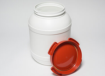 Schraubdeckel Weithalsfass: 26,0 Liter, Farbe: weiß Schraubdeckel Weithalsfass: 26,0 Liter, Farbe: weiß