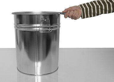 Weißblech Hobbock innen foliert: 30,0 Liter, Farbe: blank Weißblech Hobbock innen foliert: 30,0 Liter, Farbe: blank