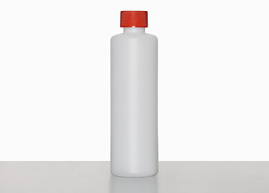 Kunststoff Rundflasche R 250/25: 250 Milliliter, Farbe: natur