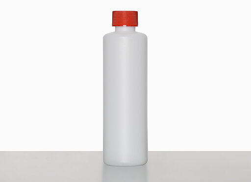 Kunststoff Rundflasche R 250/25: 250 Milliliter, Farbe: natur