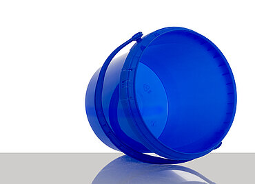 Plastic round bucket: 2,5 liter, colour: blue