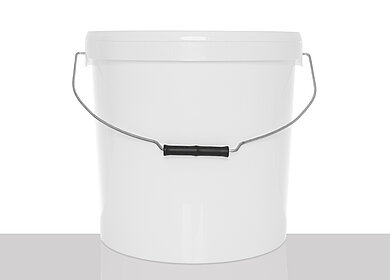 Plastic round bucket: 19,5 liter, colour: white