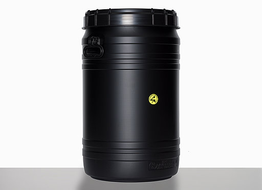 Kunststoff Schraubdeckelfass leitfähig: 75,0 Liter, Farbe: schwarz