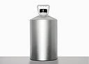 Aluminium bottle tapered shoulder: 12,5 liter, colour: matte silver stained