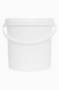 Plastic round bucket: 10,8 liter, colour: white