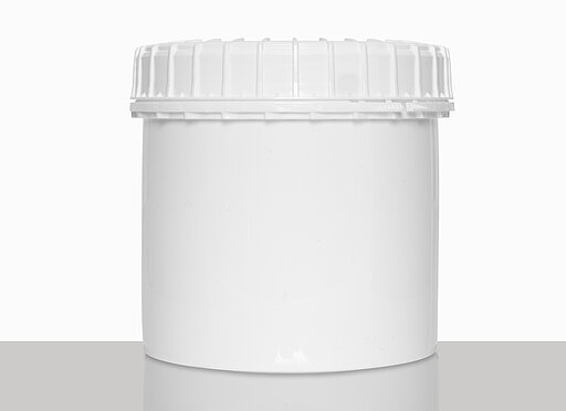 Kunststoff Schraubdeckeldose: 650 Milliliter, Farbe: weiß