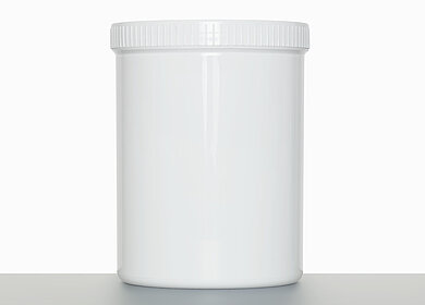 Kunststoff Schraubdeckeldose: 1,3 Liter, Farbe: weiß