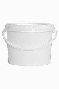 Plastic round bucket: 3,4 liter, colour: white