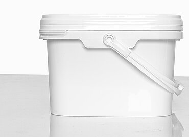 Kunststoff Rechteckeimer: 4,2 Liter, Farbe: weiß