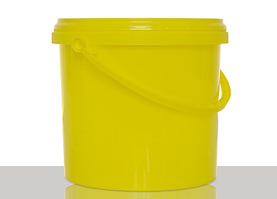 Plastic round bucket: 5,0 liter, colour: yellow