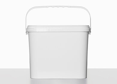 Square bucket: 8,0 liter, colour: white