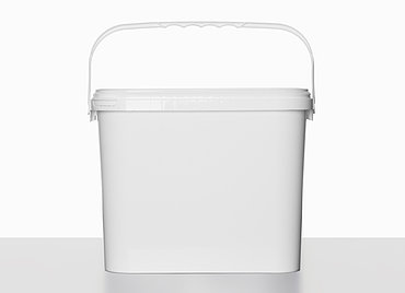 Kunststoff Rechteckeimer: 8,0 Liter, Farbe: weiß
