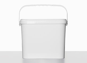 Square bucket: 8,0 liter, colour: white