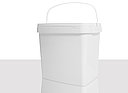 Square bucket: 27,0 liter, colour: white