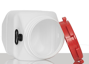 Square wide neck drum: 50,0 liter, colour: white