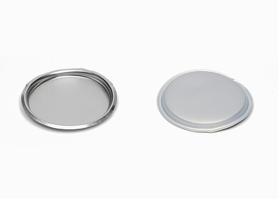 Aluminum hot sealing foil DIN 80 of aluminum PE - laminated ø 80,0 mm mouth