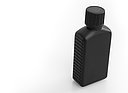 Kunststoff Vierkantflasche: 50 Milliliter, Farbe: schwarz