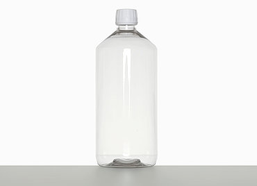 PET bottle cylindrical: 1,0 liter, colour: clear