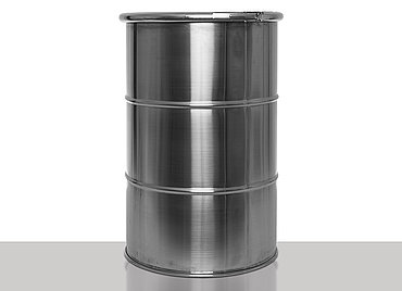 Stainless steel open head drum: 60,0 liter, colour: stainless steel matt
